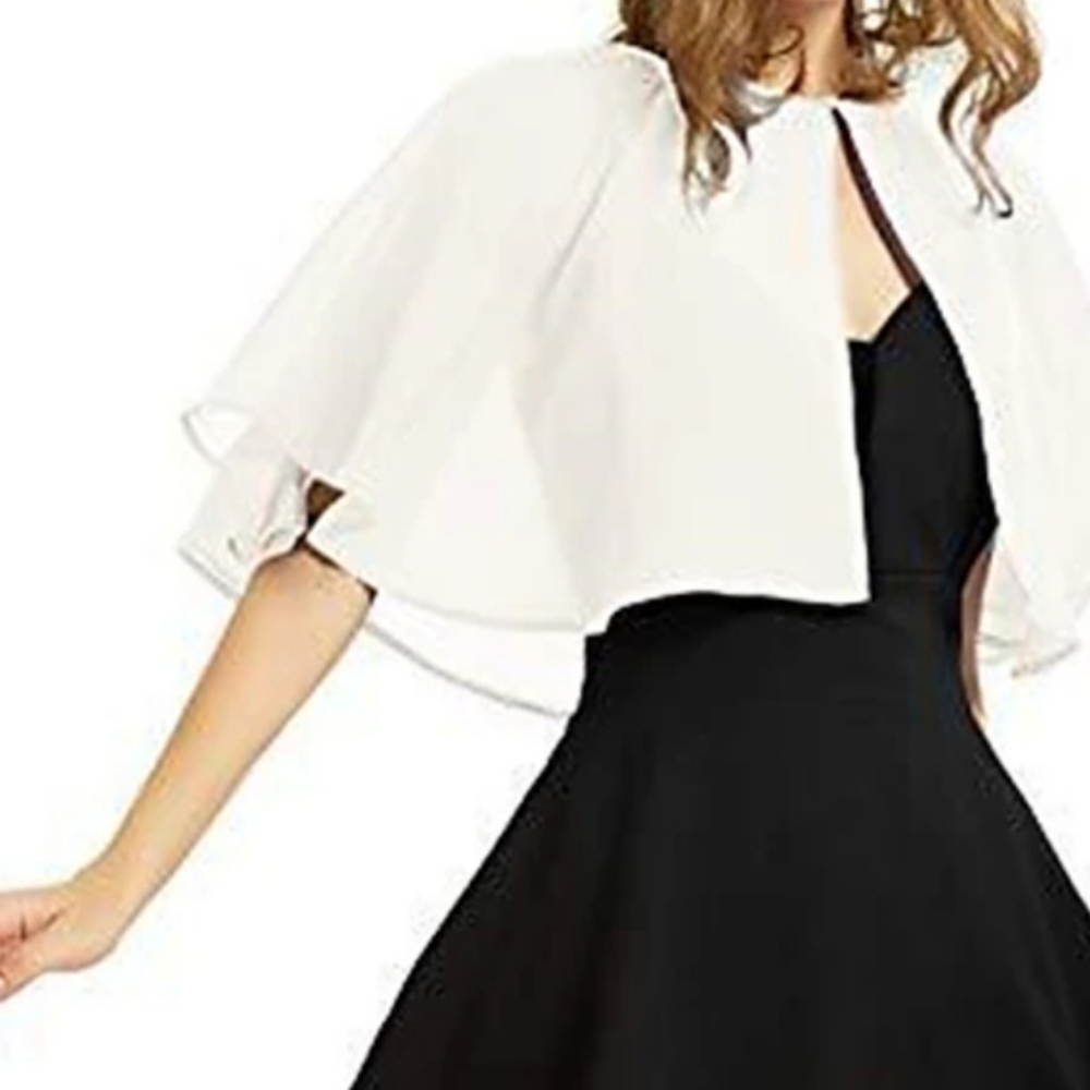 Bridal Cape Chiffon Shawl Bolero